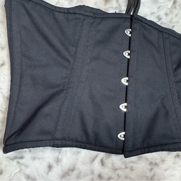 Snatched by A.D corset metal boning waist trainer cinch lace up tie back black - Picture 6 of 11
